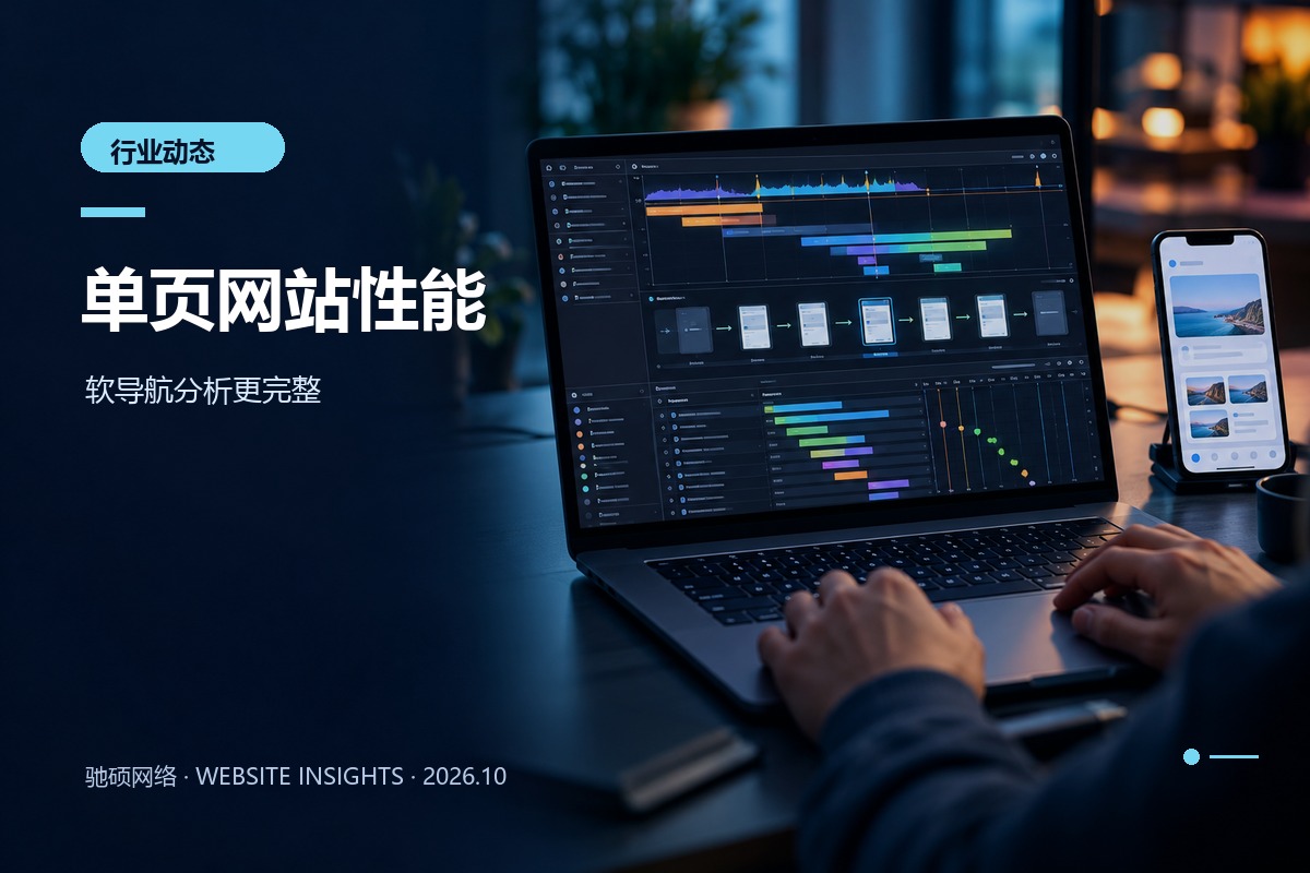 开发人员分析单页网站导航与性能时间线的概念配图