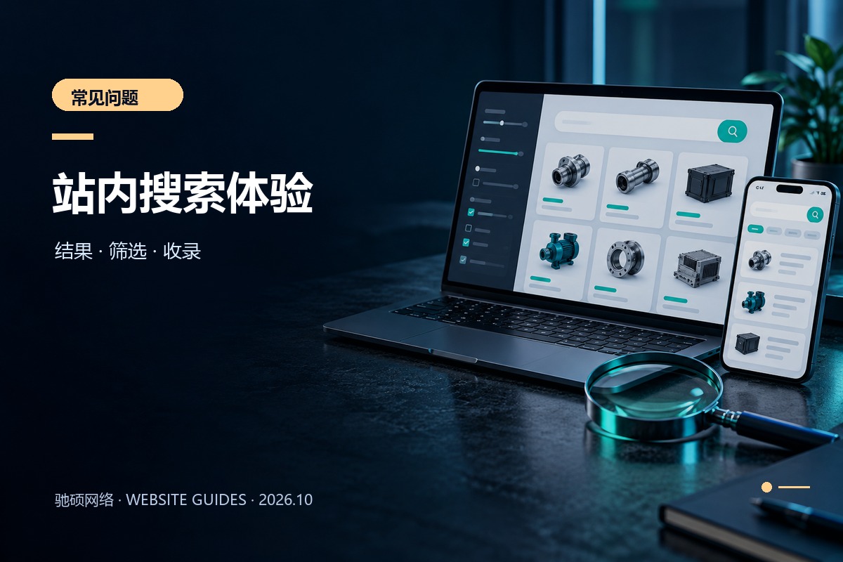 电脑和手机展示企业产品站内搜索界面的概念配图