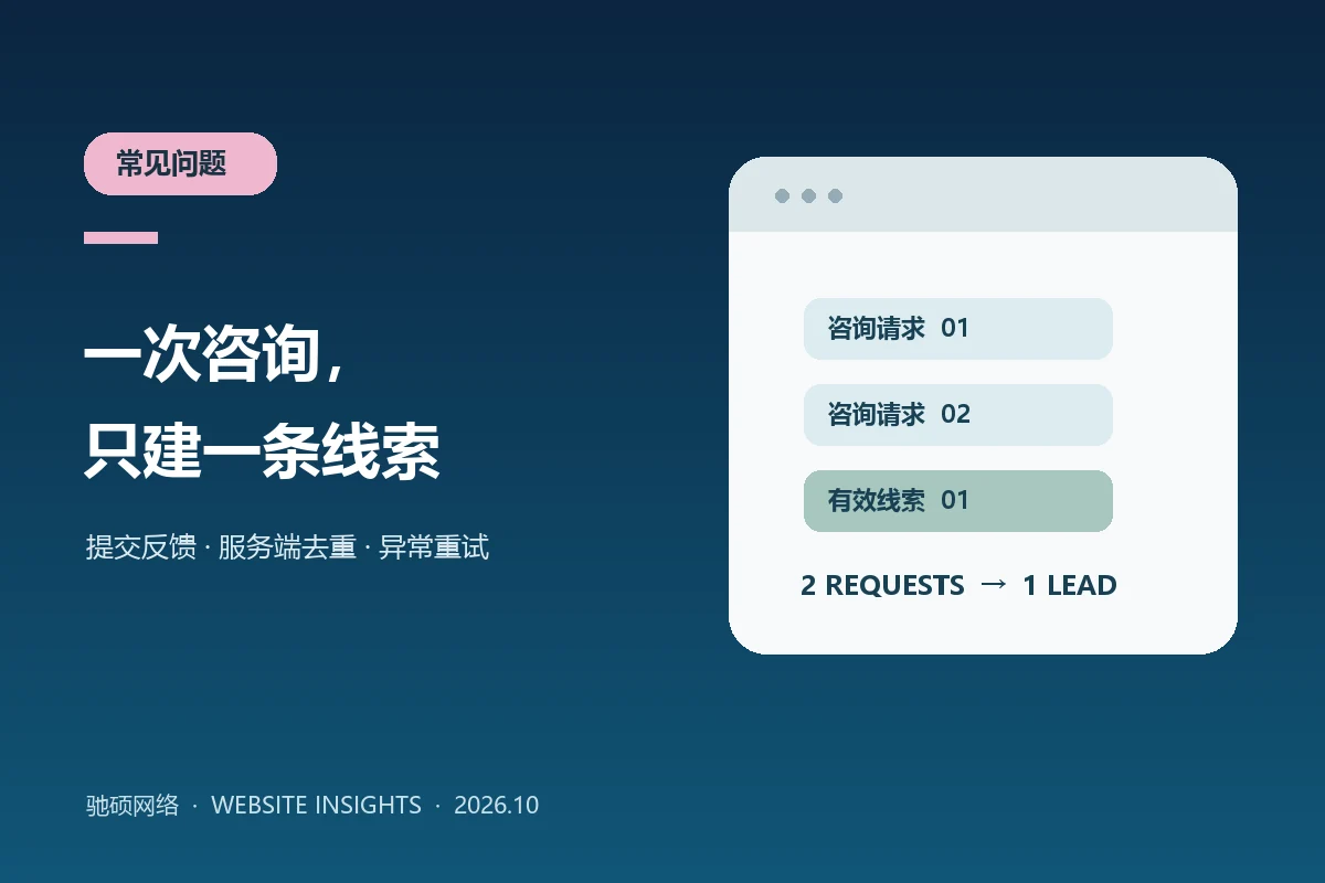 咨询表单提交请求汇入单条有效线索的流程示意图