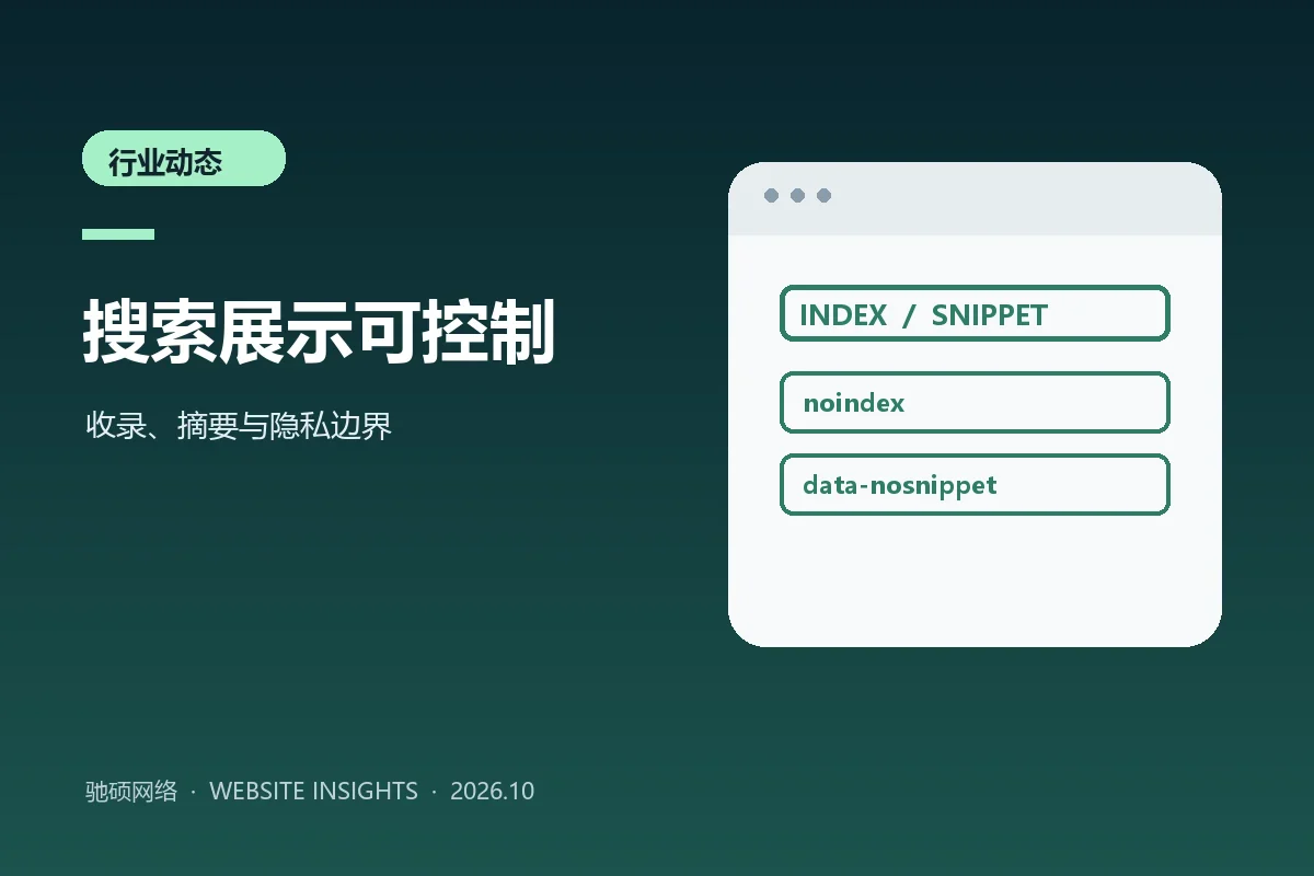 网页收录规则、搜索摘要和访问权限分层示意封面