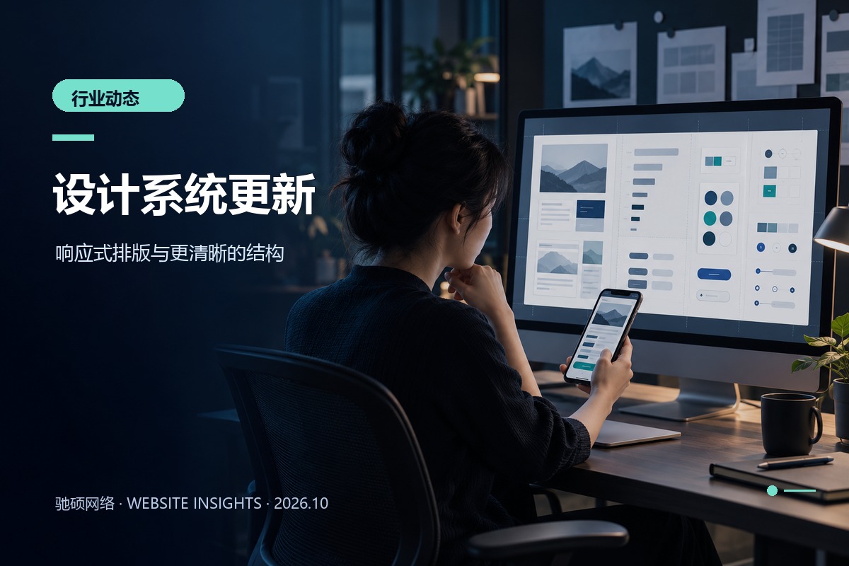 设计师检查桌面与手机端网站排版的示意配图