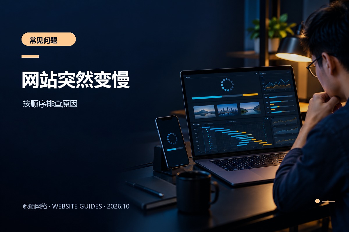 电脑与手机展示网站加载时间线和排查线索的概念配图